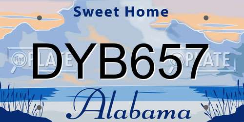 DYB657 Alabama License Plate