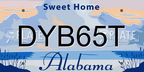 DYB65T Alabama License Plate