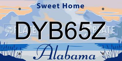 DYB65Z Alabama License Plate