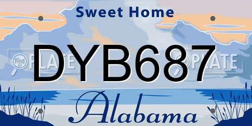 DYB687 Alabama License Plate