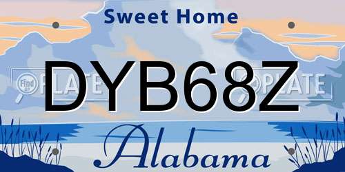 DYB68Z Alabama License Plate