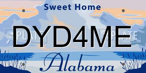 DYD4ME Alabama License Plate