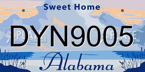 DYN9005 Alabama License Plate