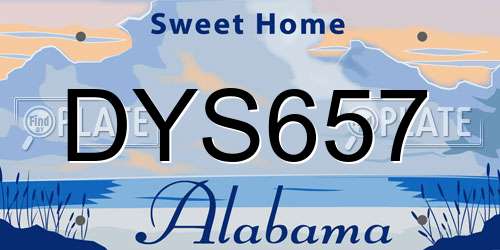 DYS657 Alabama License Plate