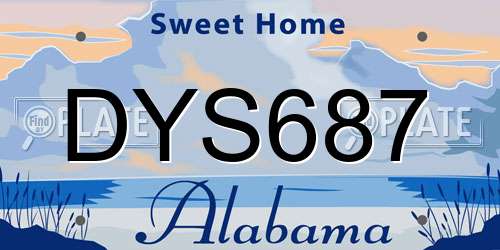 DYS687 Alabama License Plate
