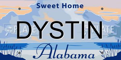 DYSTIN Alabama License Plate