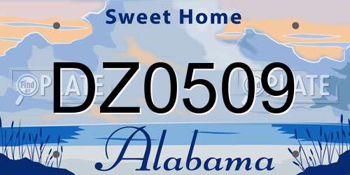 DZ0509 Alabama License Plate