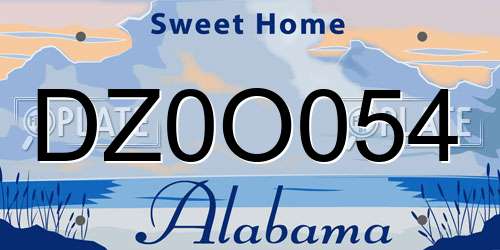DZ0O054 Alabama License Plate