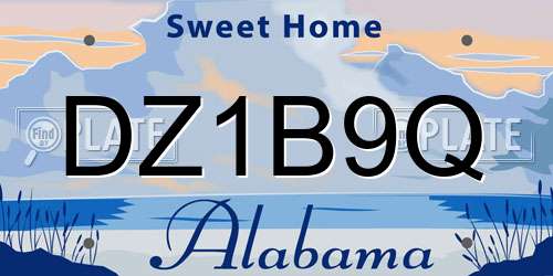 DZ1B9Q Alabama License Plate