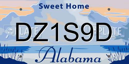DZ1S9D Alabama License Plate