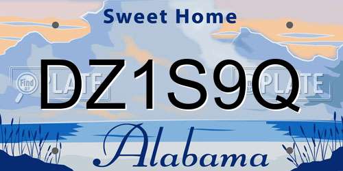 DZ1S9Q Alabama License Plate