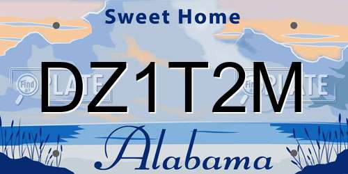 DZ1T2M Alabama License Plate