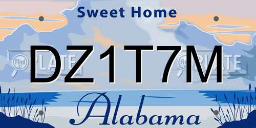 DZ1T7M Alabama License Plate