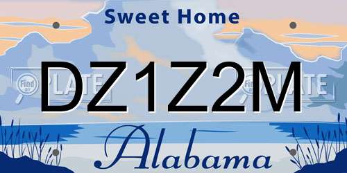 DZ1Z2M Alabama License Plate