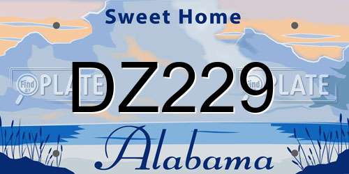 DZ229 Alabama License Plate