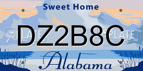 DZ2B8C Alabama License Plate