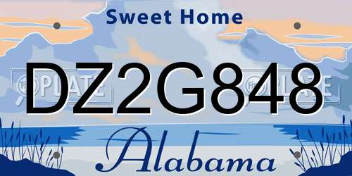 DZ2G848 Alabama License Plate