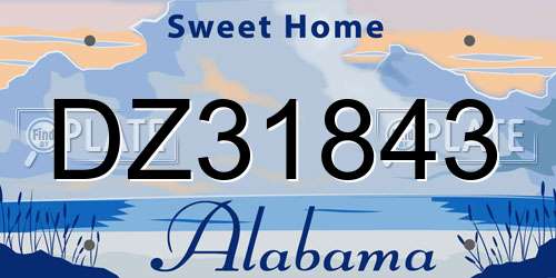DZ31843 Alabama License Plate