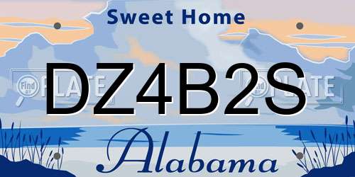 DZ4B2S Alabama License Plate