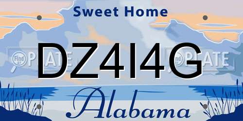 DZ4I4G Alabama License Plate