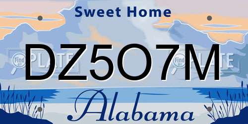 DZ5O7M Alabama License Plate
