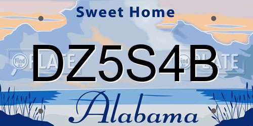DZ5S4B Alabama License Plate