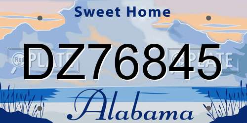 DZ76845 Alabama License Plate