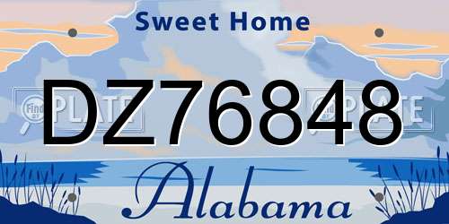 DZ76848 Alabama License Plate