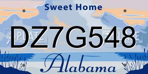 DZ7G548 Alabama License Plate