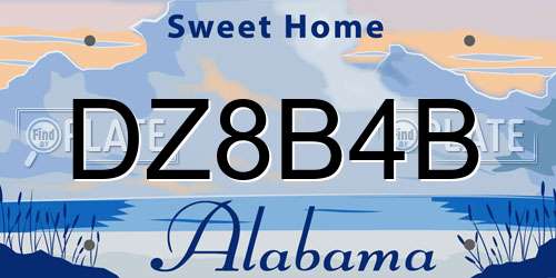 DZ8B4B Alabama License Plate