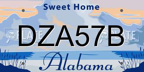DZA57B Alabama License Plate