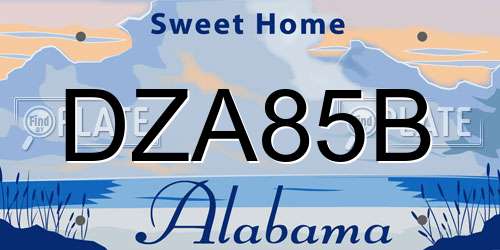 DZA85B Alabama License Plate