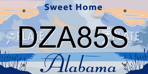 DZA85S Alabama License Plate