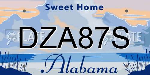 DZA87S Alabama License Plate