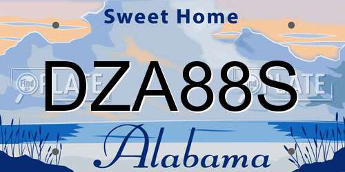 DZA88S Alabama License Plate