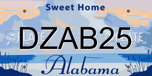 DZAB25 Alabama License Plate