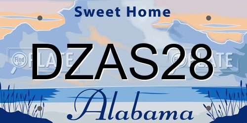 DZAS28 Alabama License Plate