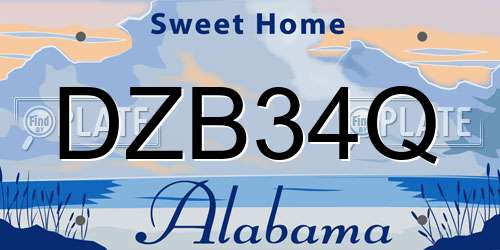 DZB34Q Alabama License Plate