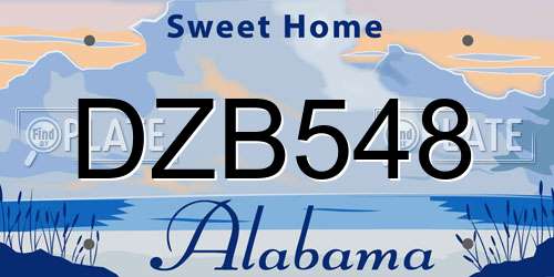 DZB548 Alabama License Plate