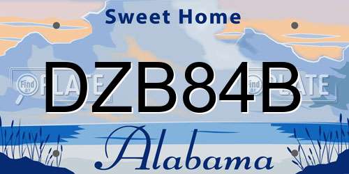 DZB84B Alabama License Plate