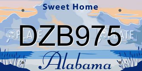 DZB975 Alabama License Plate