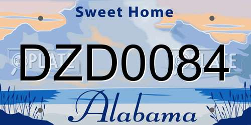 DZD0084 Alabama License Plate