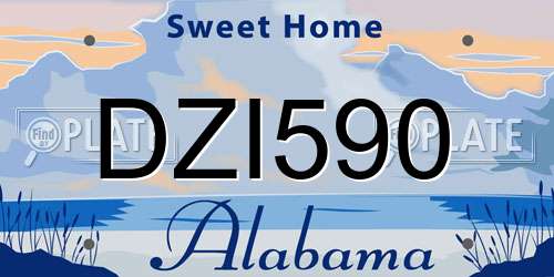 DZI590 Alabama License Plate