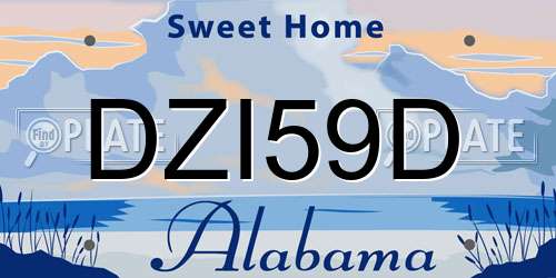 DZI59D Alabama License Plate