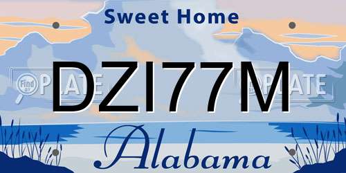 DZI77M Alabama License Plate