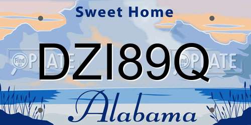 DZI89Q Alabama License Plate