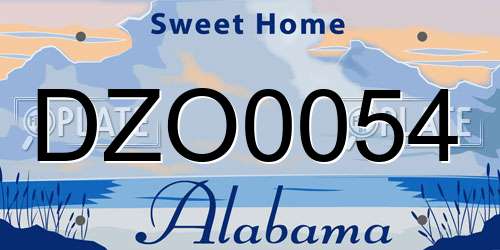 DZO0054 Alabama License Plate