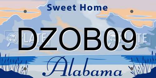 DZOB09 Alabama License Plate