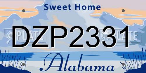 DZP2331 Alabama License Plate