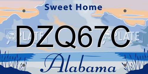 DZQ67C Alabama License Plate